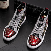 High-top punk studded casual shoes, view 3 - MRSLM