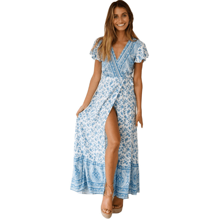 Printed high-waist velvet dress, view 8 - MRSLM