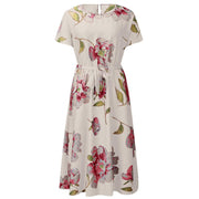 round neck printed chiffon dress, view 2 - MRSLM