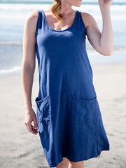 sleeveless knitted casual vest dress, view 6 - MRSLM