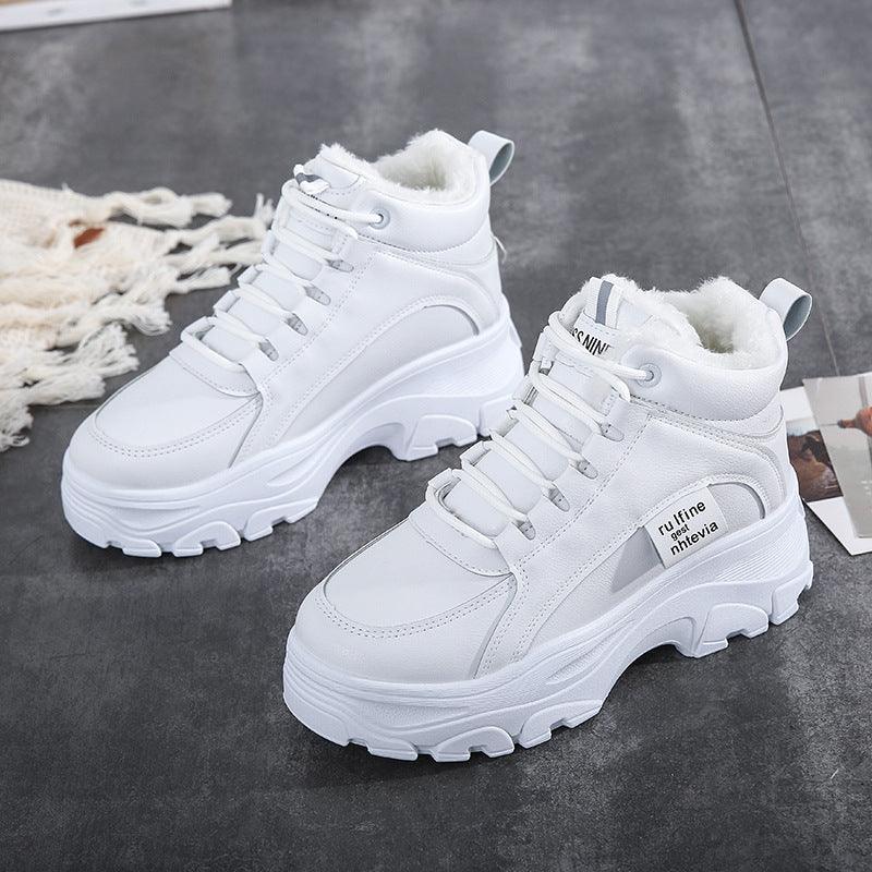 thick-soled plus velvet lace-up shoes, view 3 - MRSLM