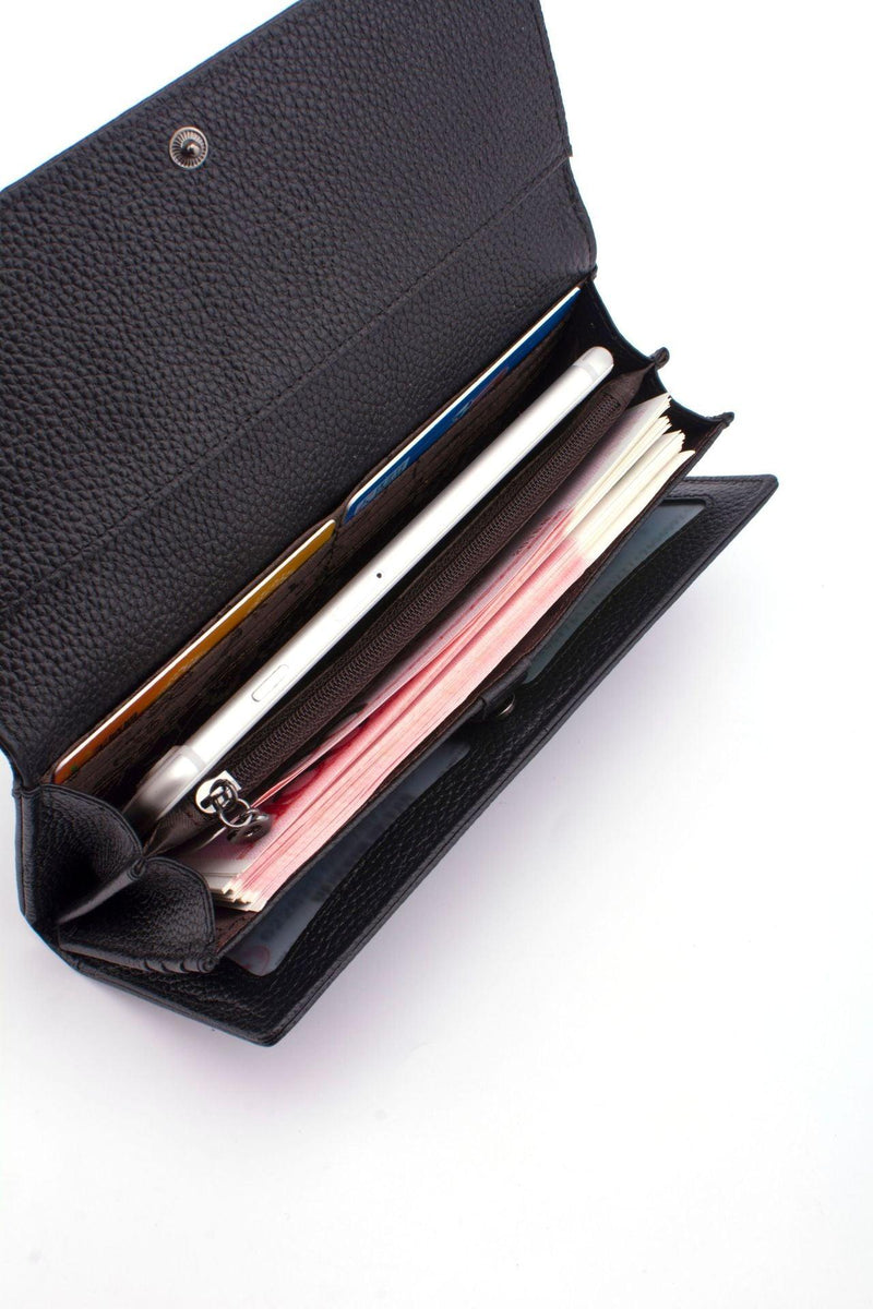 Women's long leather wallet, view 3 - MRSLM