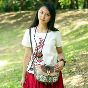 ethnic style messenger dumpling bag, view 2 - MRSLM