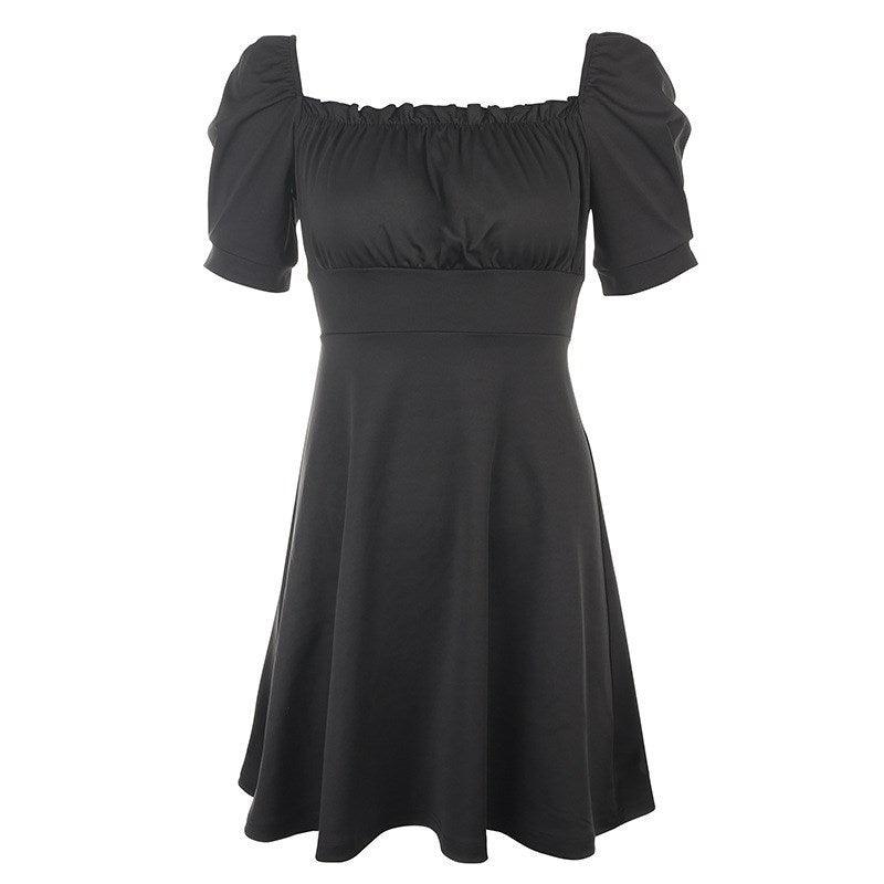 back strap bubble short sleeve dress, view 2 - MRSLM