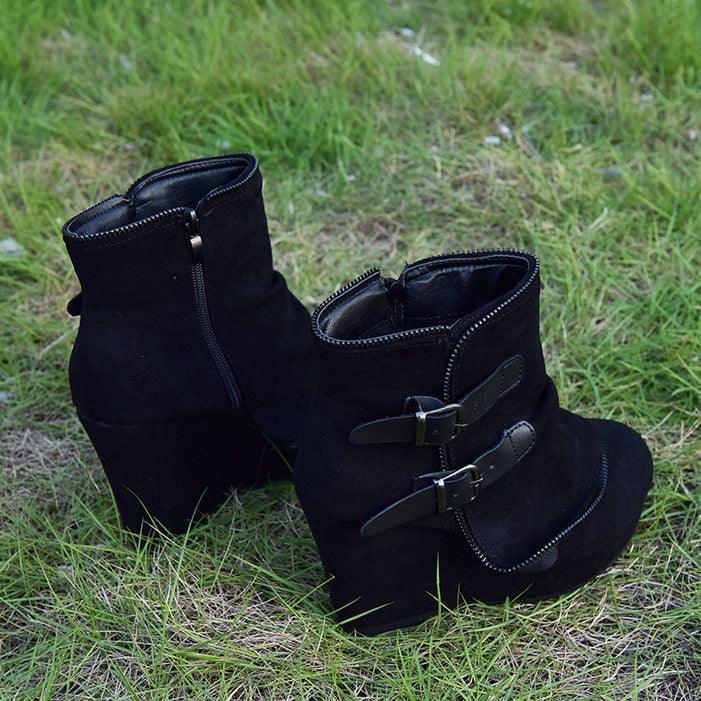 Female Booties With Wedge Heels Platform Boots Women Winter - MRSLM