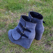 Female Booties With Wedge Heels Platform Boots Women Winter - MRSLM