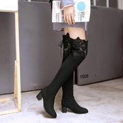 Women's over-the-knee lace high-heel boots, view 3 - MRSLM