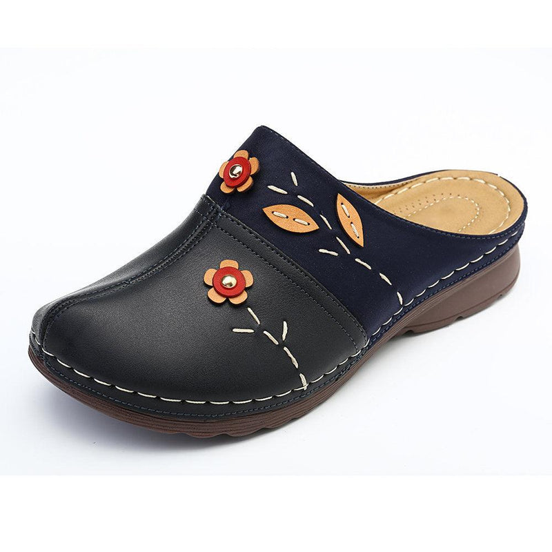 women's closed toe flower wedge sandals, view 2 - MRSLM