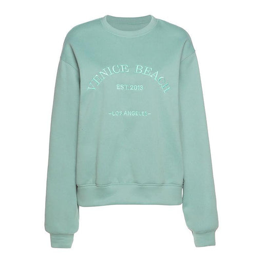 Letter embroidered fleece loose sweater, view 4 - MRSLM