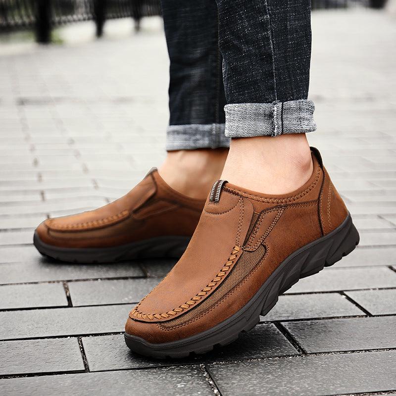 Men's casual faux leather shoes, view 3 - MRSLM