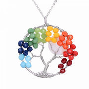 agate tree of life pendant necklace, view 9 - MRSLM