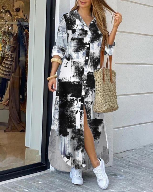long shirt dress with irregular hem, view 3 - MRSLM