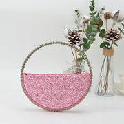 Diamond studded dinner bag with diamond heart-shaped clutch - MRSLM