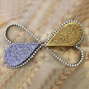 Diamond studded dinner bag with diamond heart-shaped clutch - MRSLM