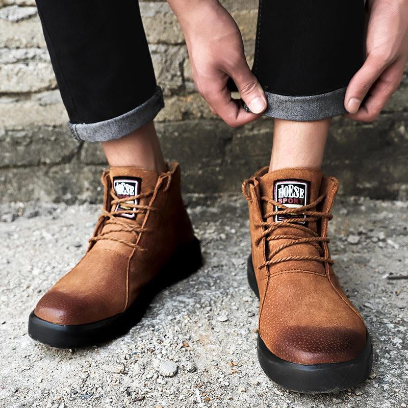 Plus size men's high top boots, view 3 - MRSLM