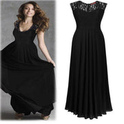 Lace stitching sleeveless chiffon dress, view 4 - MRSLM