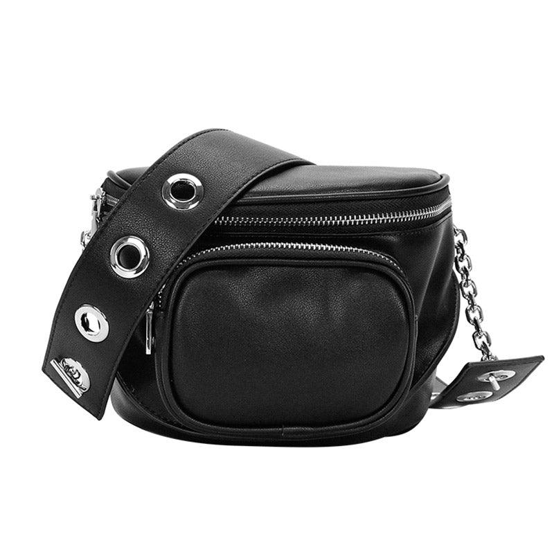 Simple Leather Semicircle Saddle Bag - MRSLM