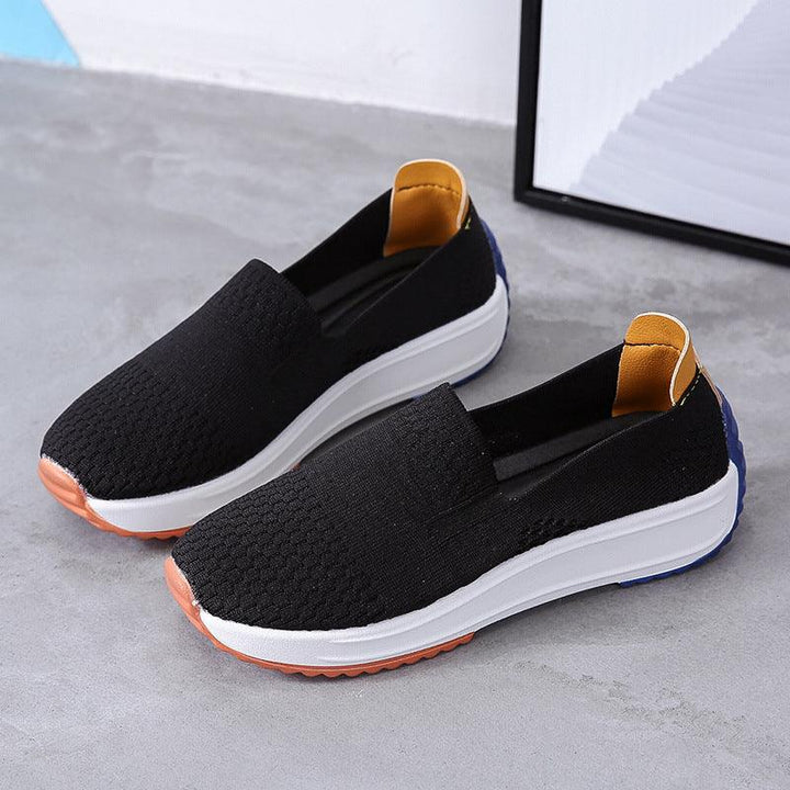 Large Size Women's Platform Shallow Mouth Single Shoes Casual Flying Shoes - MRSLM