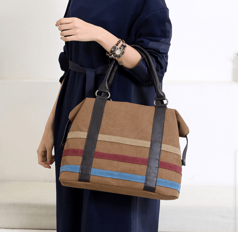 women's large canvas Boston tote bag - MRSLM