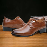 Men's retro pointed toe leather shoes, view 4 - MRSLM