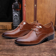 Men's retro pointed toe leather shoes, view 2 - MRSLM