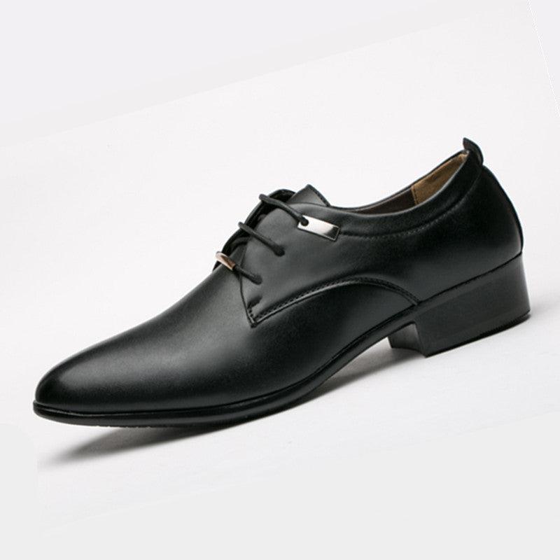 Men's retro pointed toe leather shoes, view 7 - MRSLM