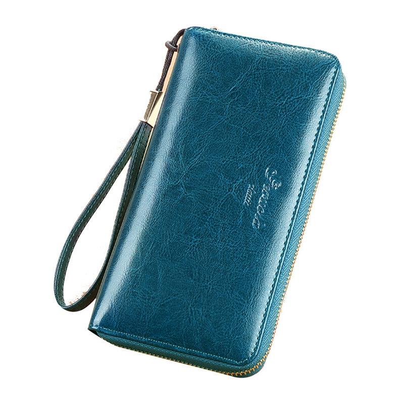 Women's Long Leather Large-capacity Zipper Wallet Clutch - MRSLM