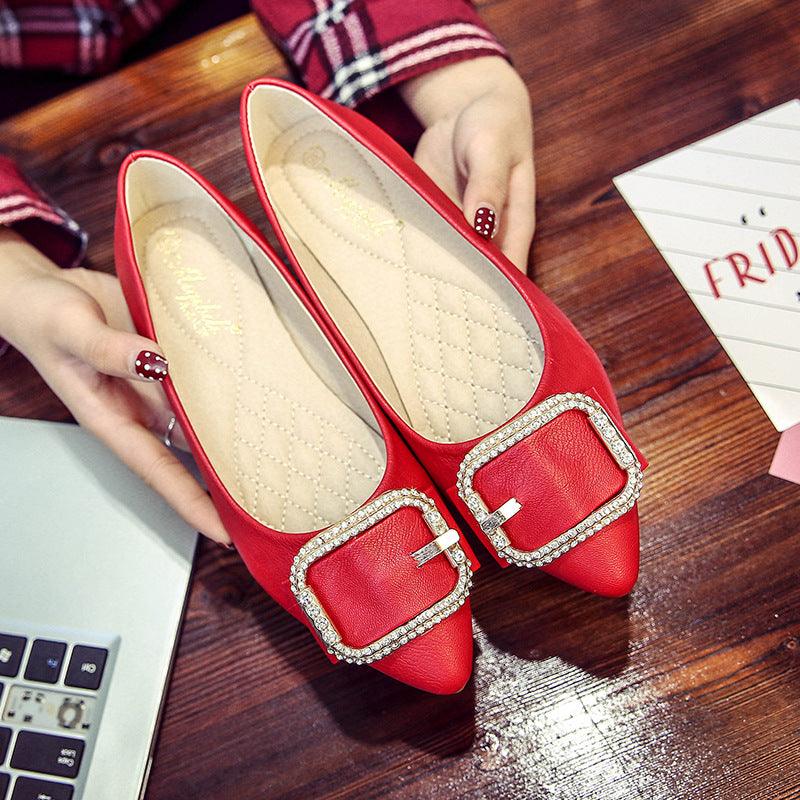 Pointed toe flat Korean style loafers, view 5 - MRSLM