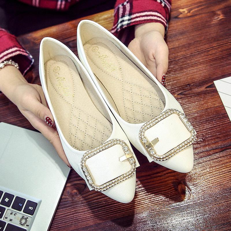 Pointed toe flat Korean style loafers, view 4 - MRSLM