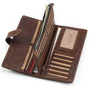 Leather long stitching clutch wallet, view 5 - MRSLM