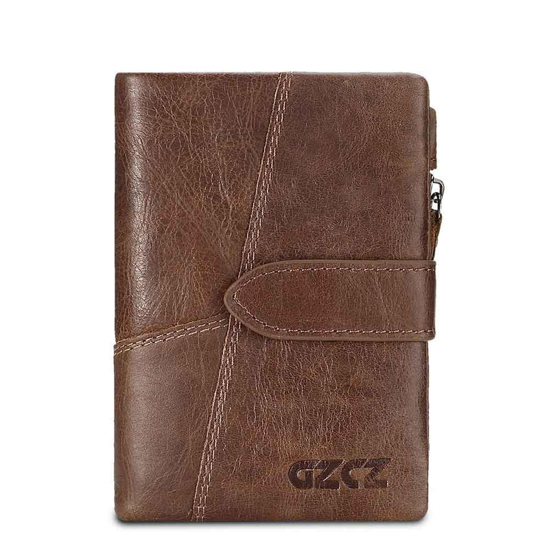 Leather long stitching clutch wallet, view 6 - MRSLM