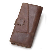 Leather long stitching clutch wallet, view 4 - MRSLM