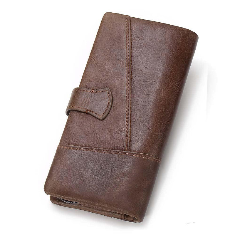 Leather long stitching clutch wallet, view 4 - MRSLM