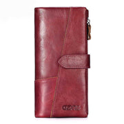 Leather long stitching clutch wallet, view 3 - MRSLM