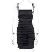 Pleated strap open back dress, view 2 - MRSLM