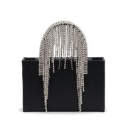Tassel Rhinestone Handbag Chain Shoulder Messenger Bag - MRSLM