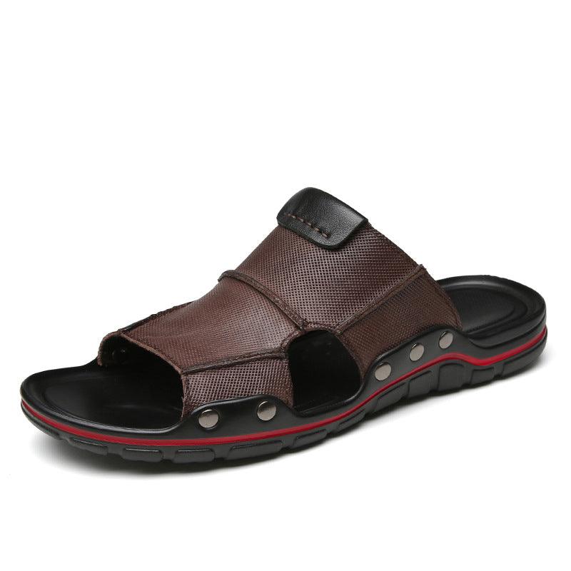 Soft sole leather flip flops, view 2 - MRSLM
