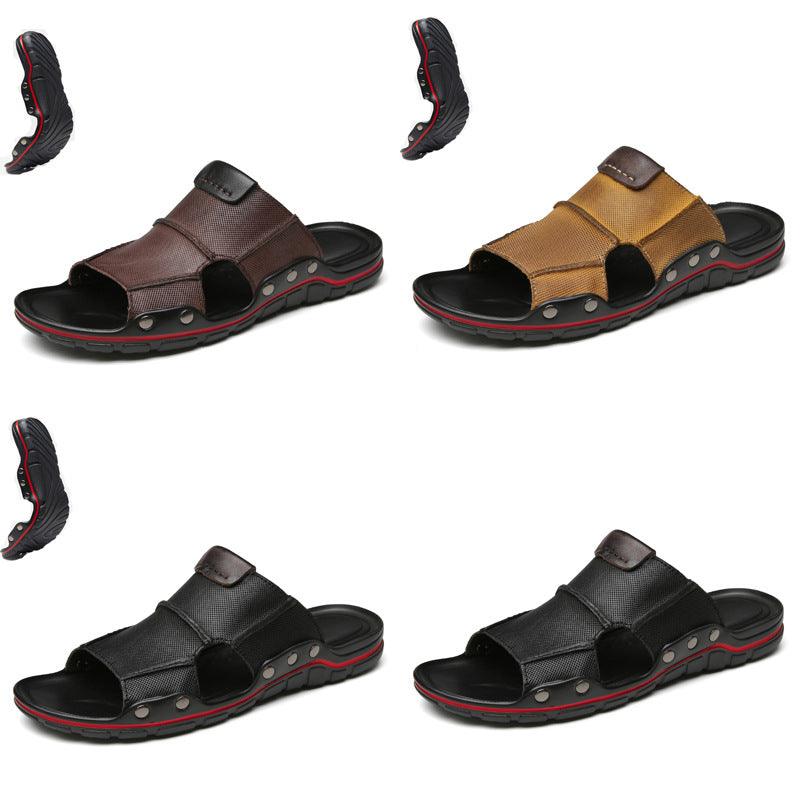 Soft sole leather flip flops, view 3 - MRSLM