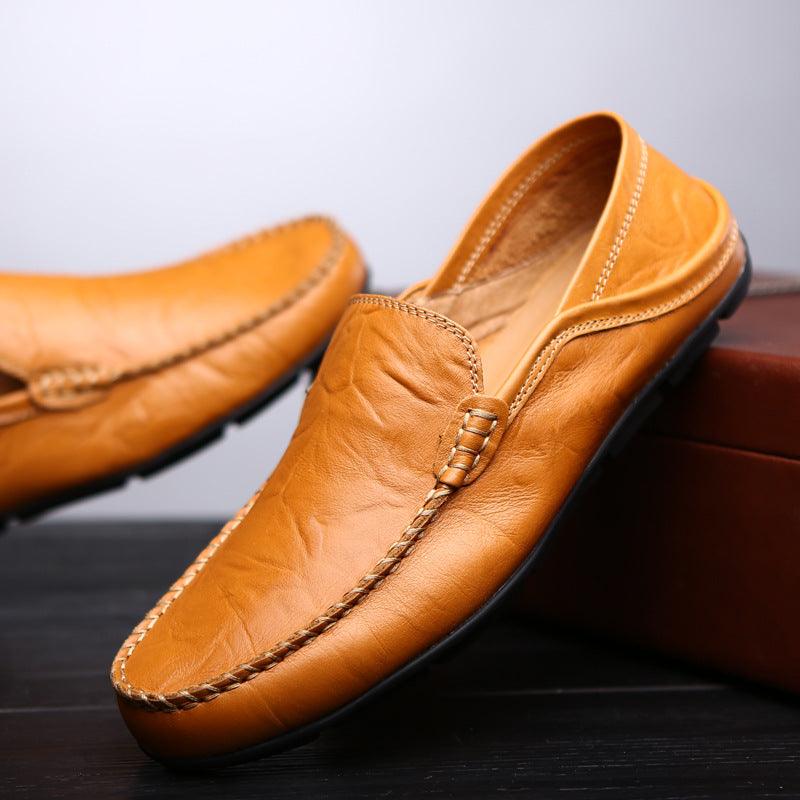 men's casual slip-on leather loafers, view 10 - MRSLM