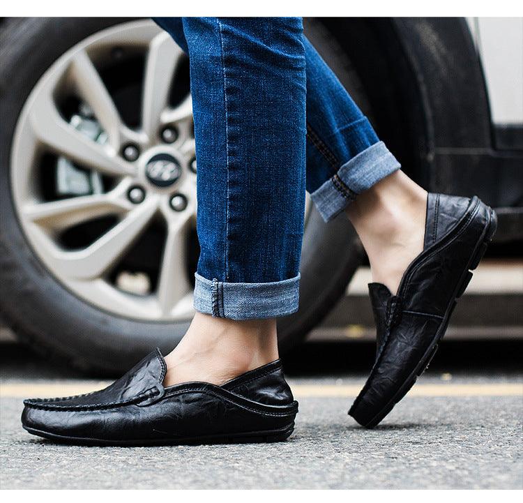 men's casual slip-on leather loafers, view 7 - MRSLM