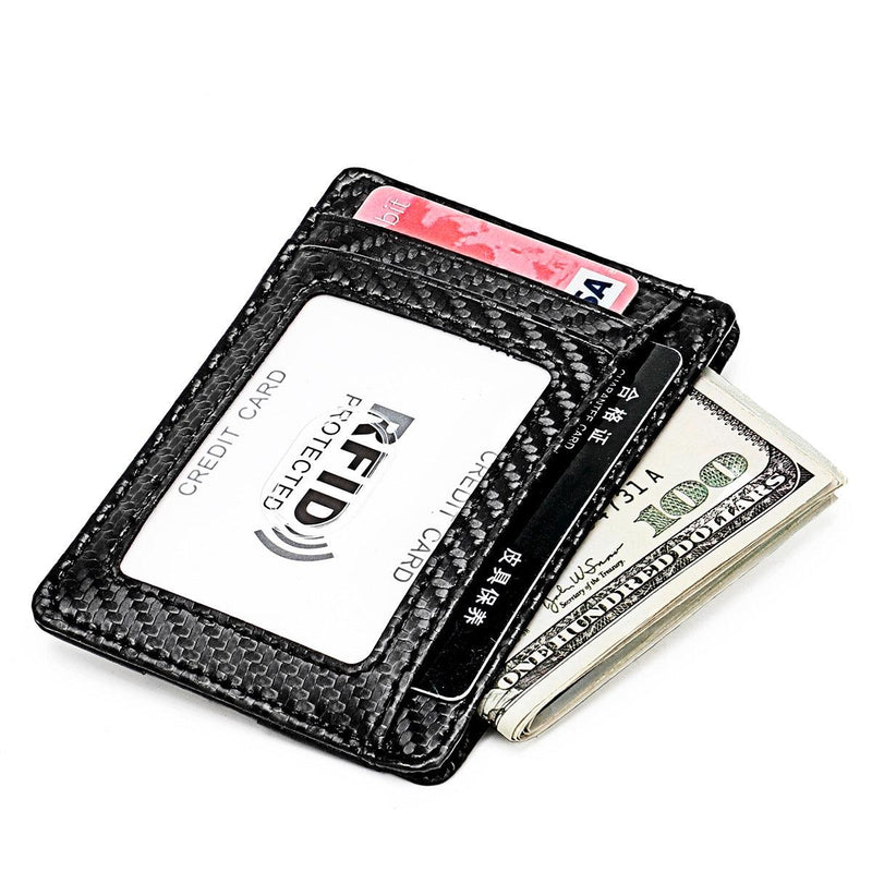 carbon fiber microfiber money clip wallet, view 10 - MRSLM