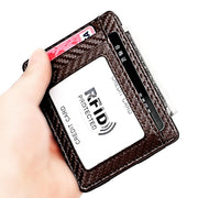 carbon fiber microfiber money clip wallet, view 3 - MRSLM