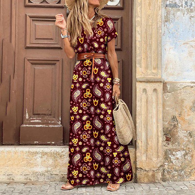 Women's V-neck floral dress, view 12 - MRSLM