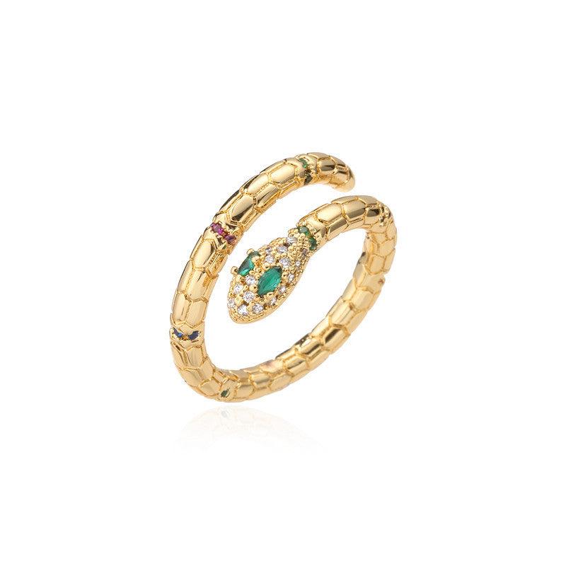 gold snake ring, view 2 - MRSLM