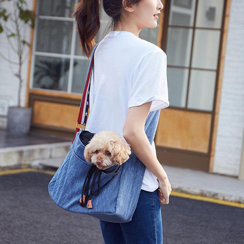 Front crossbody pet carrier bag, view 3 - MRSLM