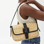 imitation straw flap summer bag, view 6 - MRSLM
