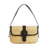 imitation straw flap summer bag, view 5 - MRSLM