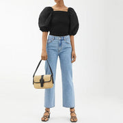 imitation straw flap summer bag, view 4 - MRSLM