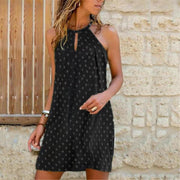 Women's halter-neck print dress, view 11 - MRSLM