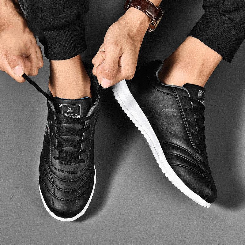 Men's retro white casual sneakers, view 3 - MRSLM